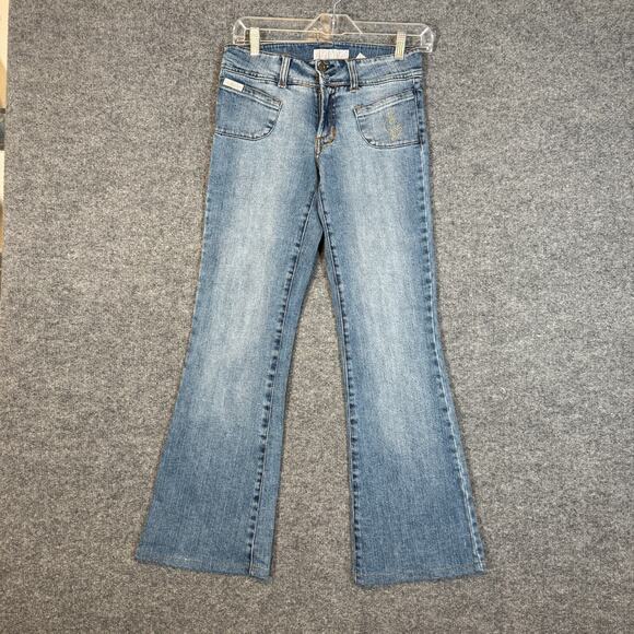 Baby Phat Jeans Womens 28x30 Vintage Flares Rhinestone Cat Y2K Denim Hip Hop - Picture 3 of 14